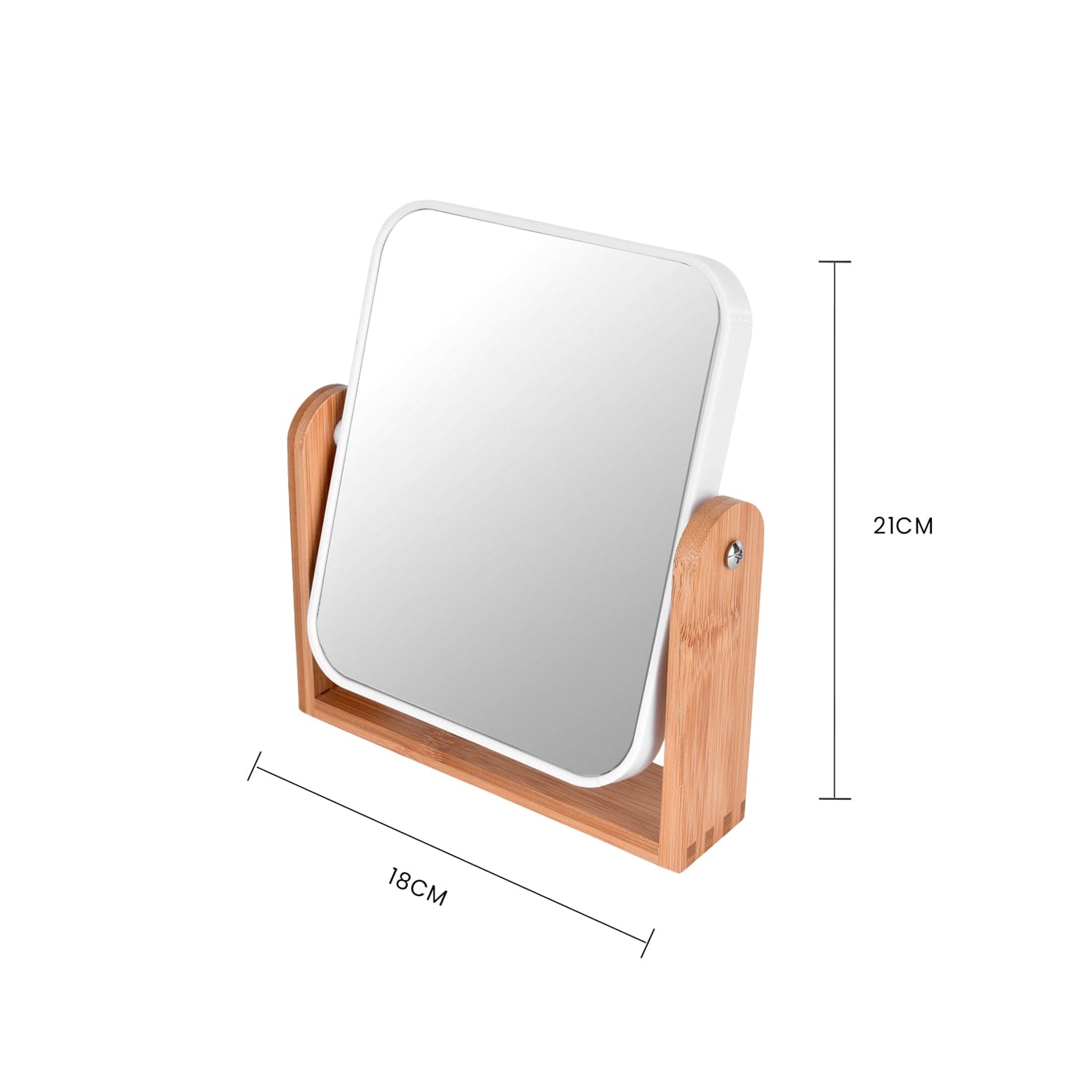 Bamboo Stand Double Sided Magnification Makeup Mirror 3