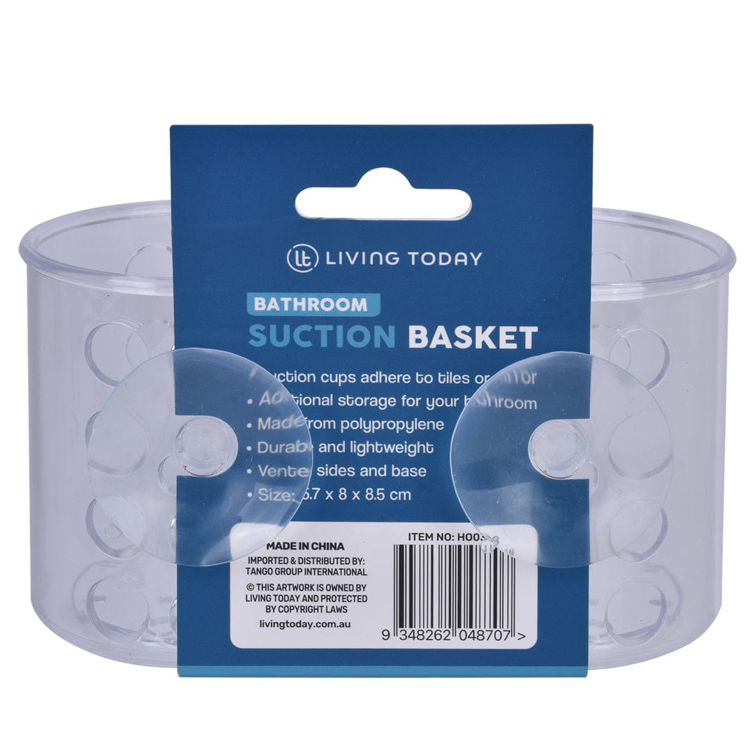 Small Shower Basket Soap Holder Kitchen Organizer with Suction Cups 3