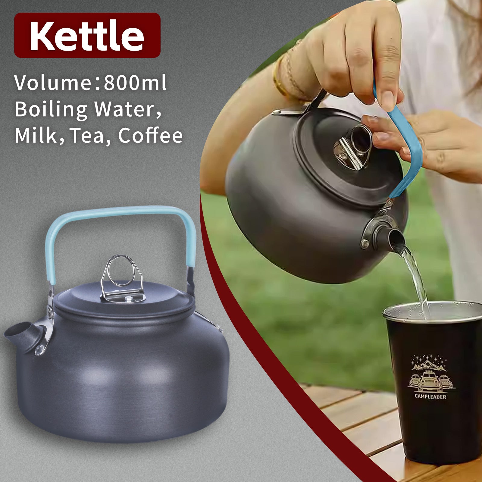 3Pcs Camping Cooking Set – Lightweight Anodised Aluminium Outdoor Cookware Kit with Heat-Resistant Handles 5