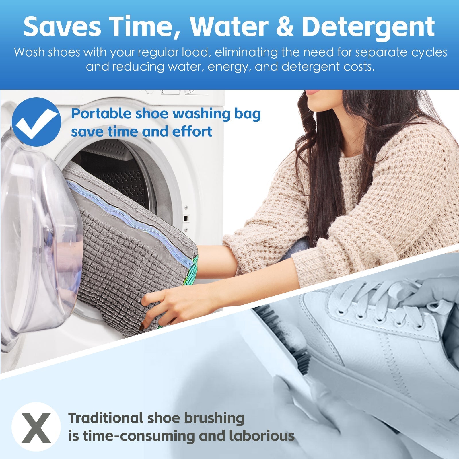 2Pcs Portable Shoe Washing Bag 3