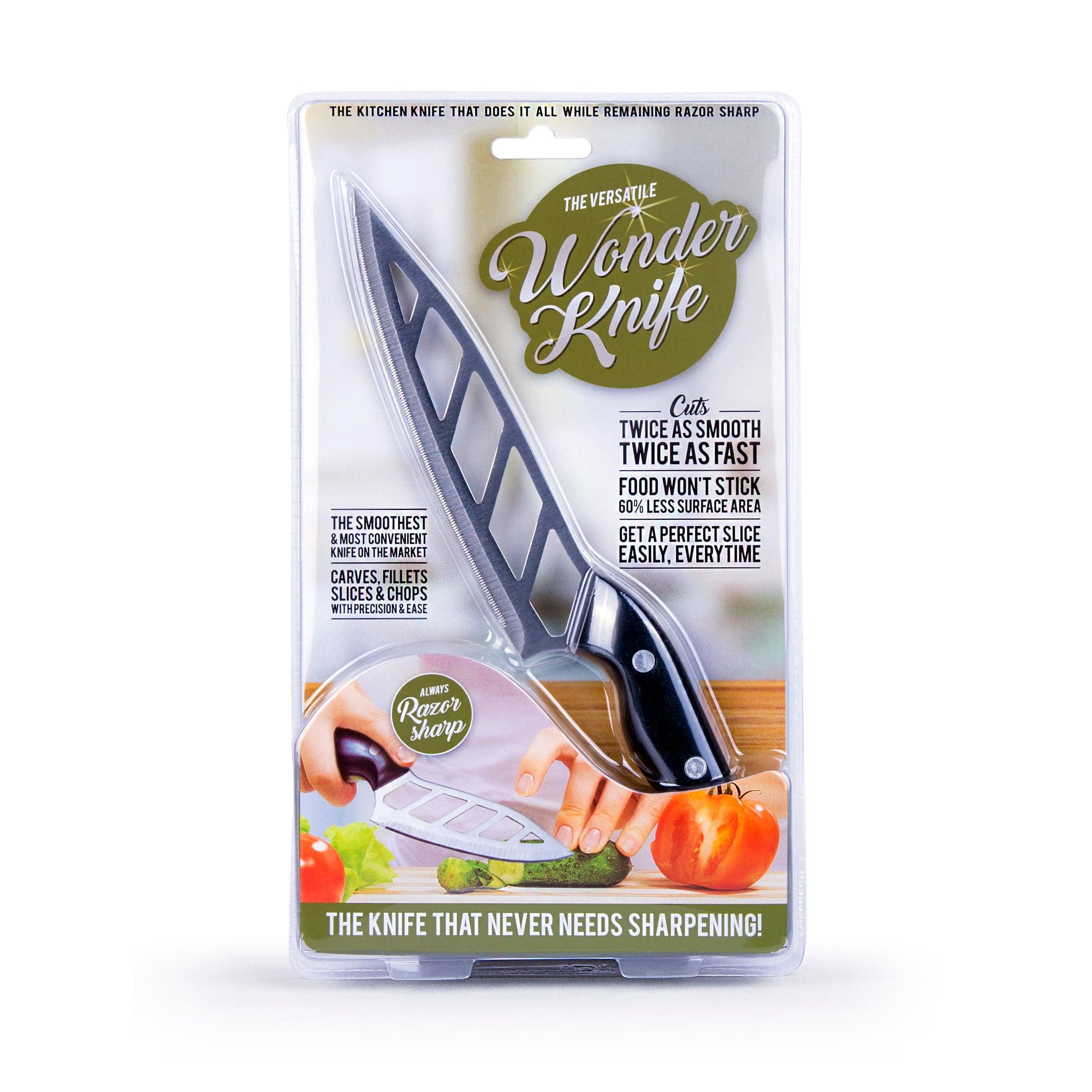 The Versatile Wonder Knife Chef Knife Standless Stell Blade Stay Smooth & Sharp 4