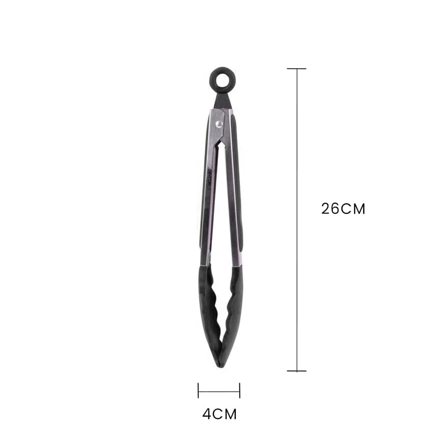 Stainless steel & silicone tongs charcoal 3