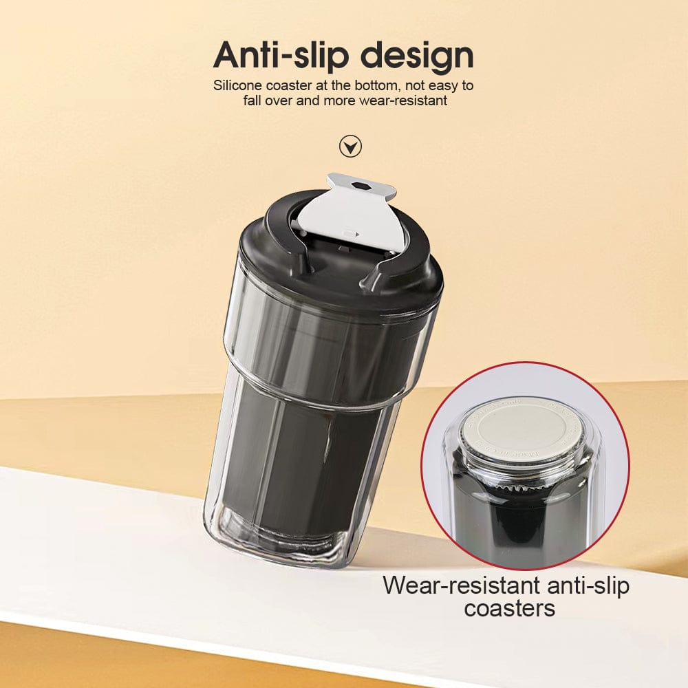460ml Double wall insulated Coffee Cup Black 3