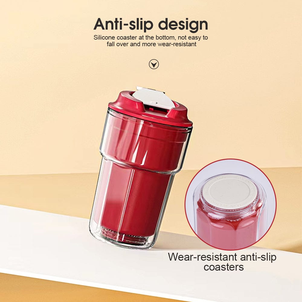 460ml Double wall insulated Coffee Cup Red 5