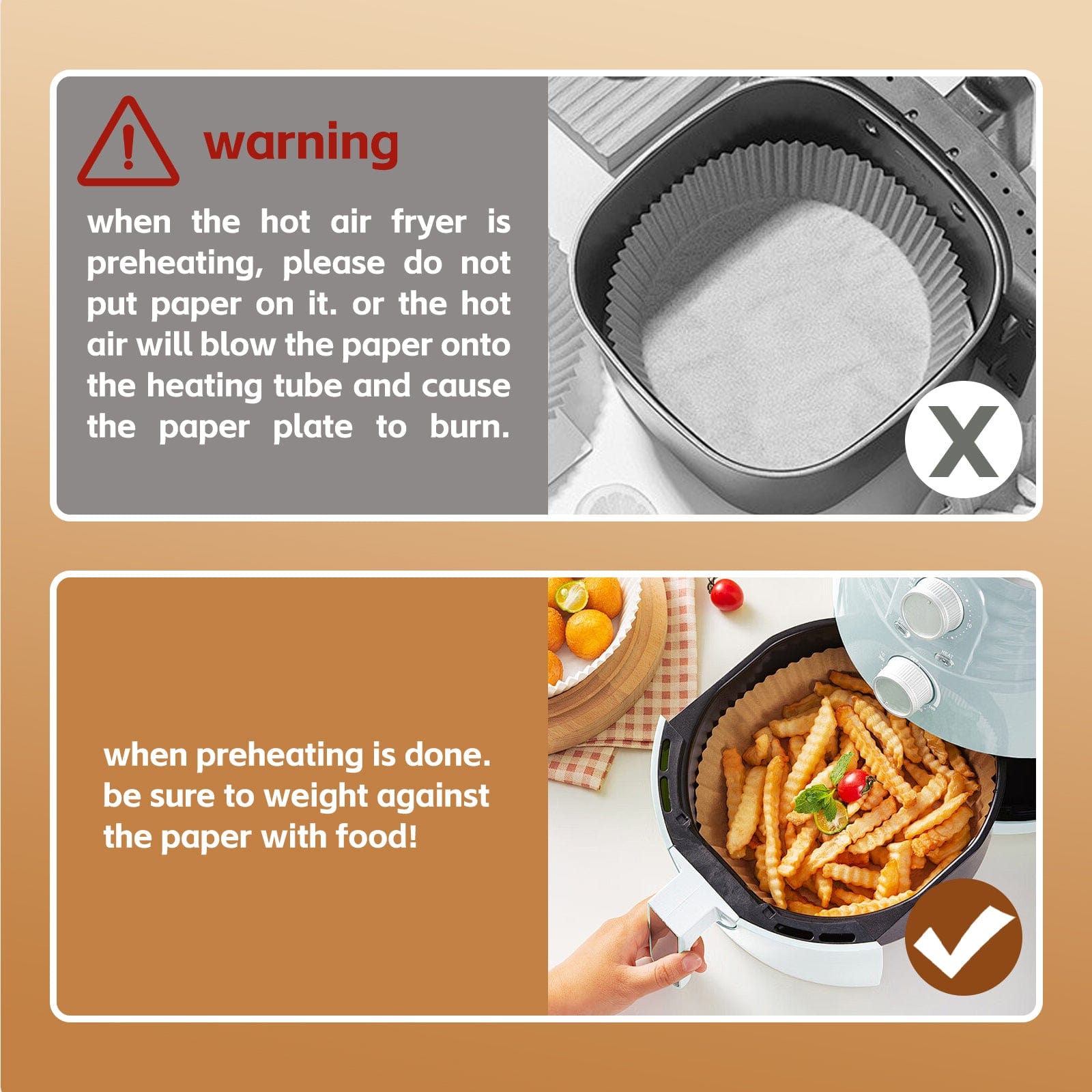 100 Pcs 16cm Round Disposable Unbleached Silicone Paper Dish Air-fryer Liner 5