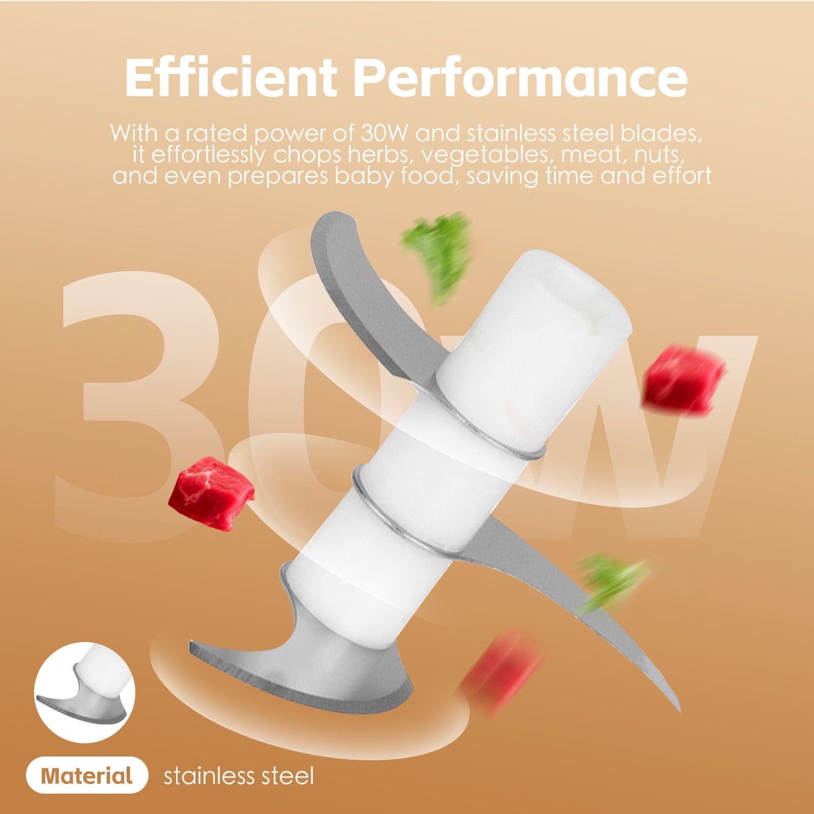 250ml Cordless USB Rechargeable Mini Food Chopper 3