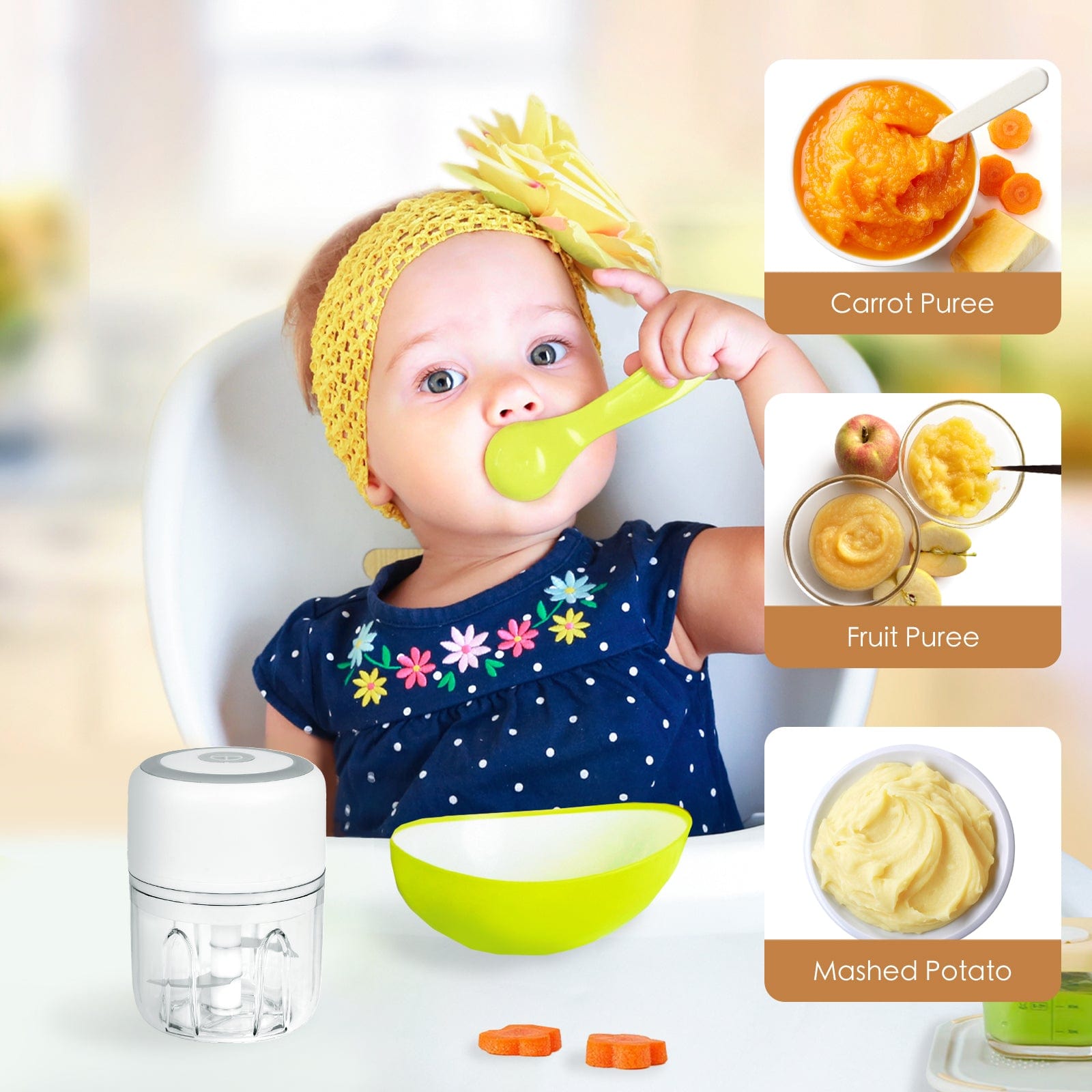 250ml Cordless USB Rechargeable Mini Food Chopper 4