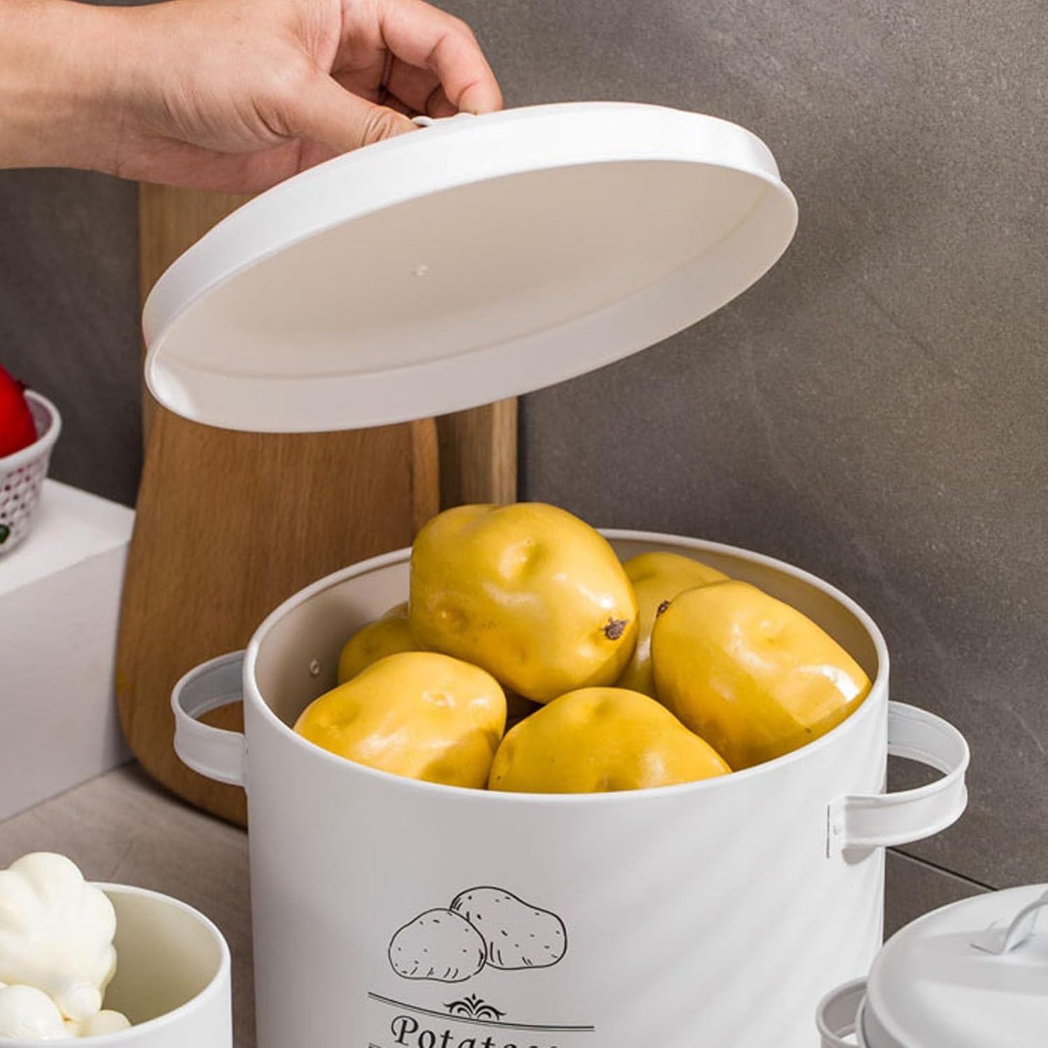 3 pcs Galvanised Iron Fruit Vegetable Storage Tins 3