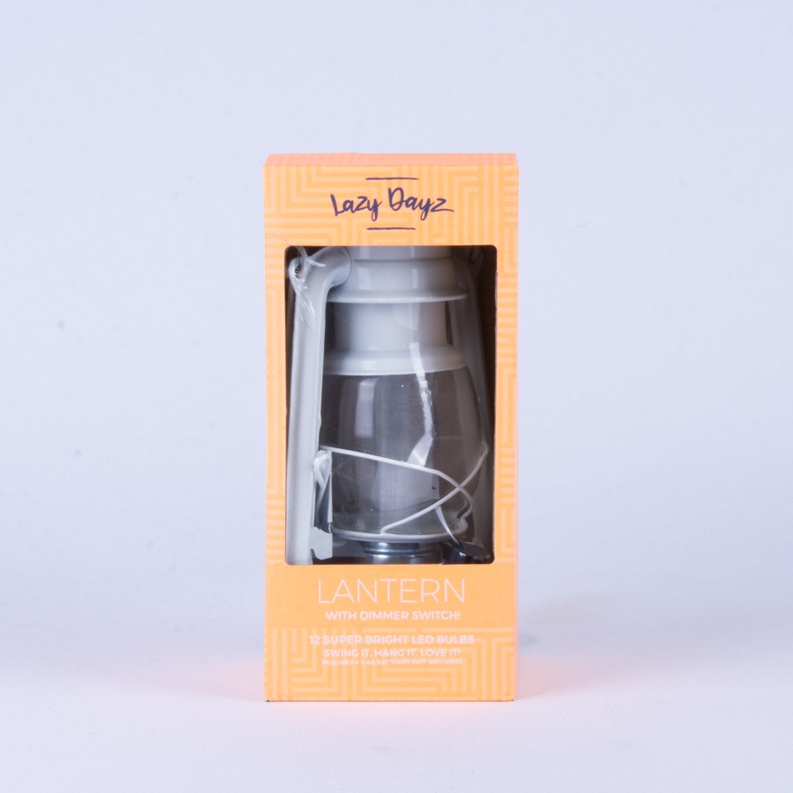 12 LED Solid Metal Camping Hurricane Lantern - White 3