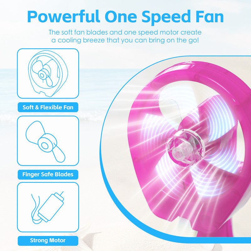 Handhold Battery Powered Personal Water Spray Fan-Blue/Pink - Blue 5