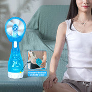 Handhold Battery Powered Personal Water Spray Fan-Blue/Pink - Blue 6