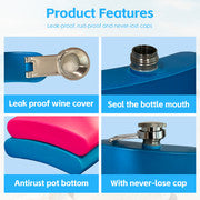 175ml Stainless Steel Hip Flask w Funny Quotes-Blue 6