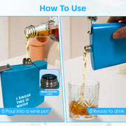 175ml Stainless Steel Hip Flask w Funny Quotes-Blue 7