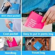 175ml Stainless Steel Hip Flask w Funny Quotes-Blue 8