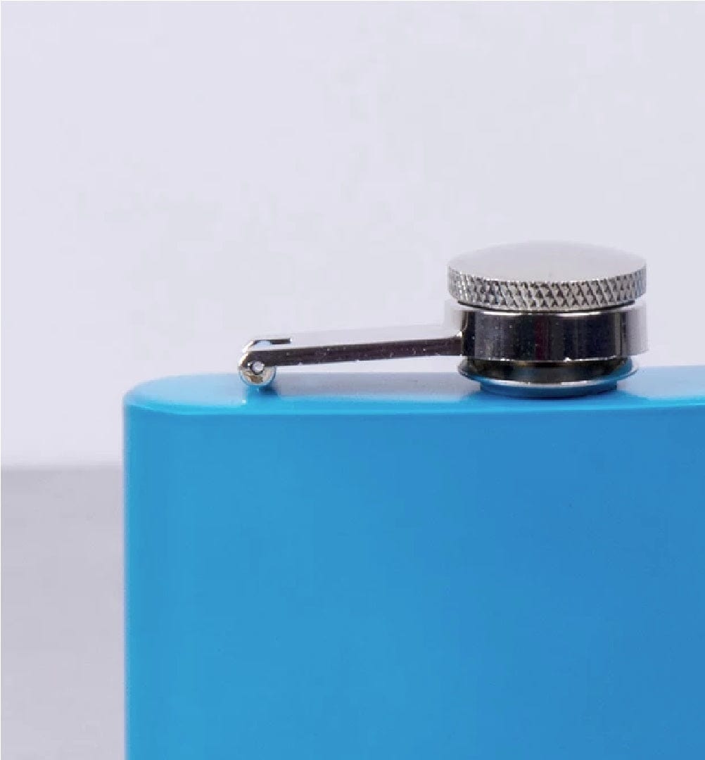 175ml Stainless Steel Hip Flask w Funny Quotes-Blue 5