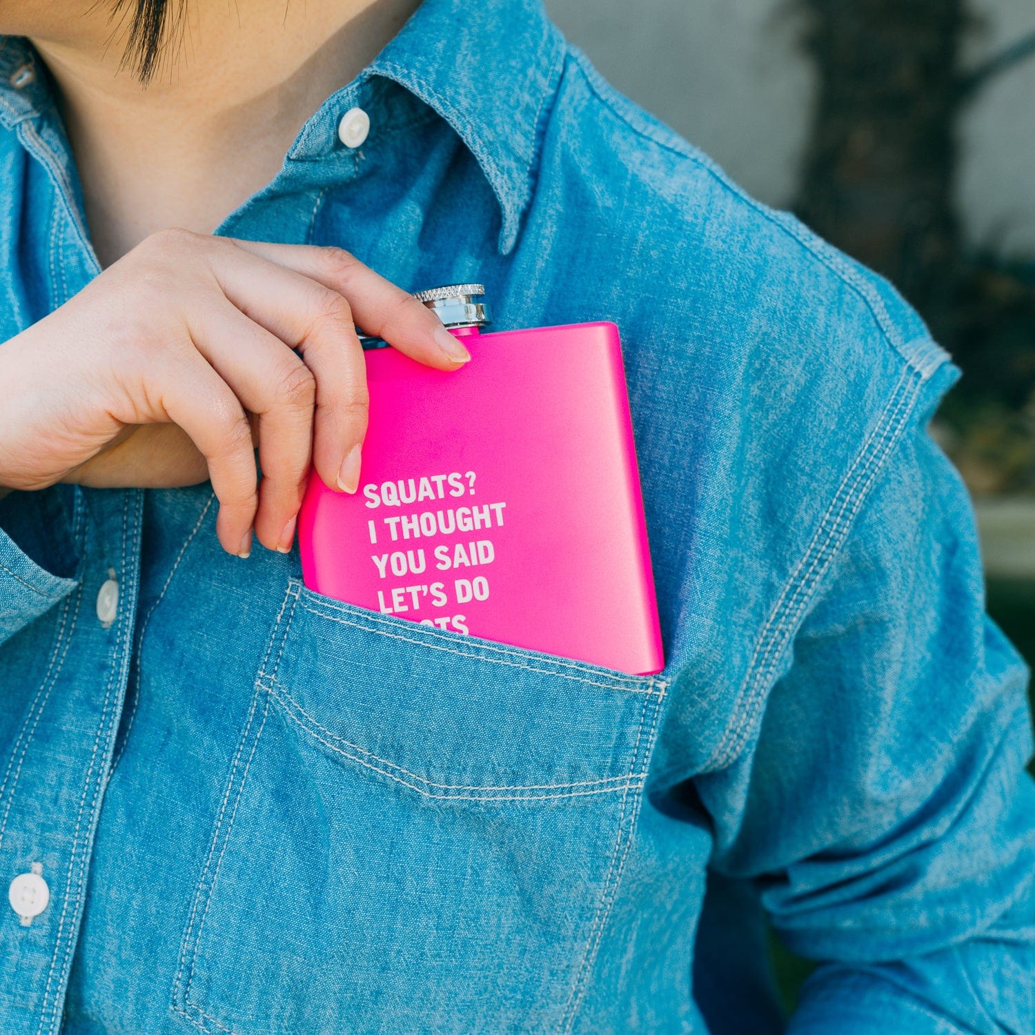 175ml Stainless Steel Hip Flask w Funny Quotes-Pink 4