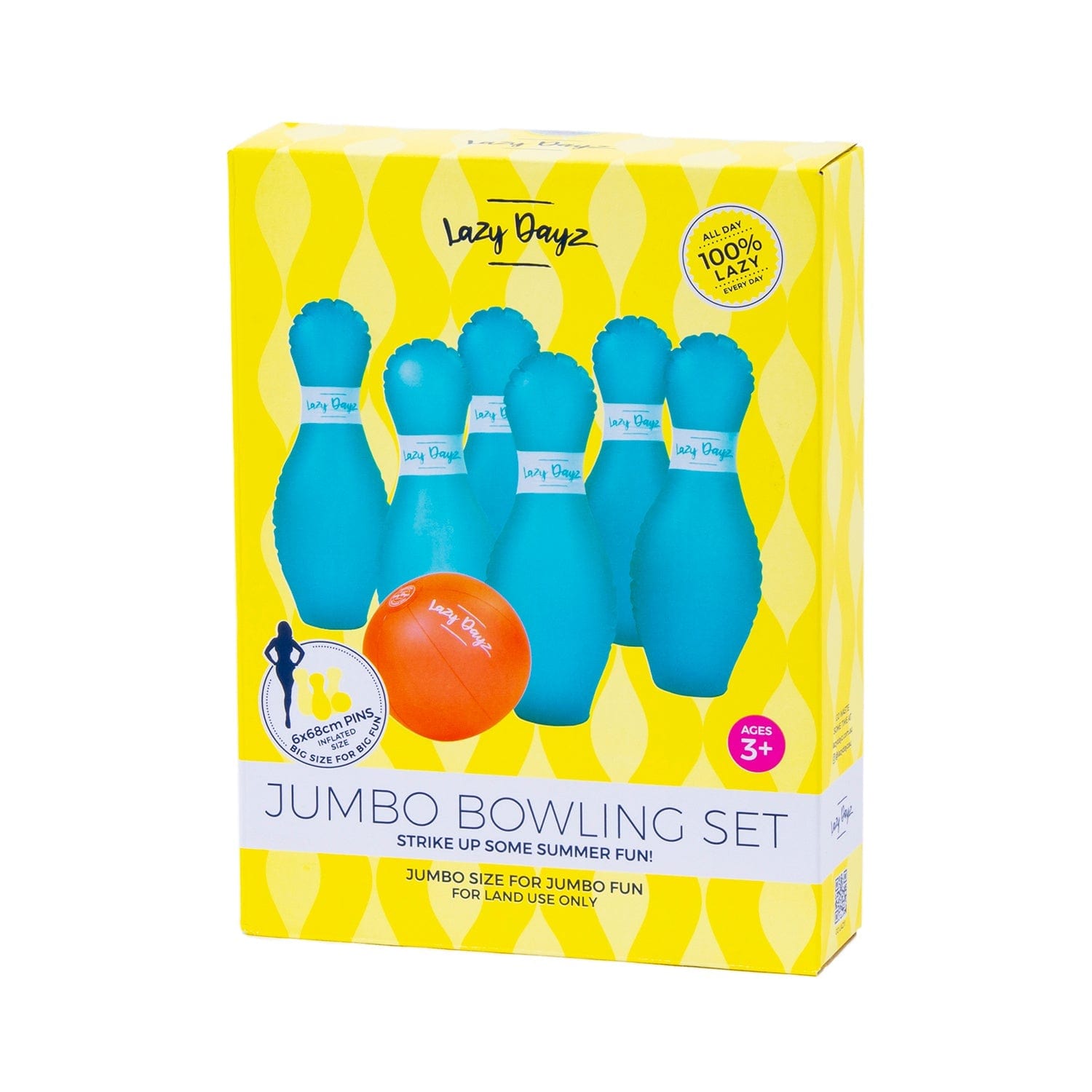 7 Pcs Lazy Dayz Pool Beach Inflatable Bowling Set Toy 3