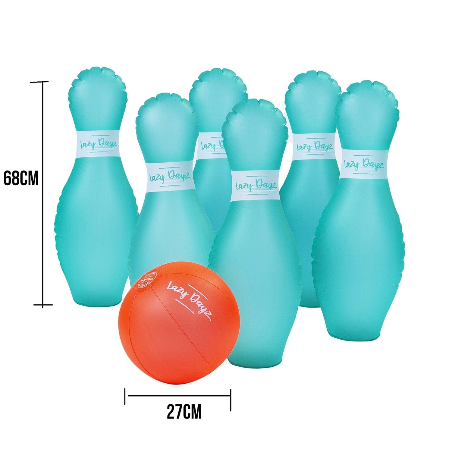 7 Pcs Lazy Dayz Pool Beach Inflatable Bowling Set Toy 4