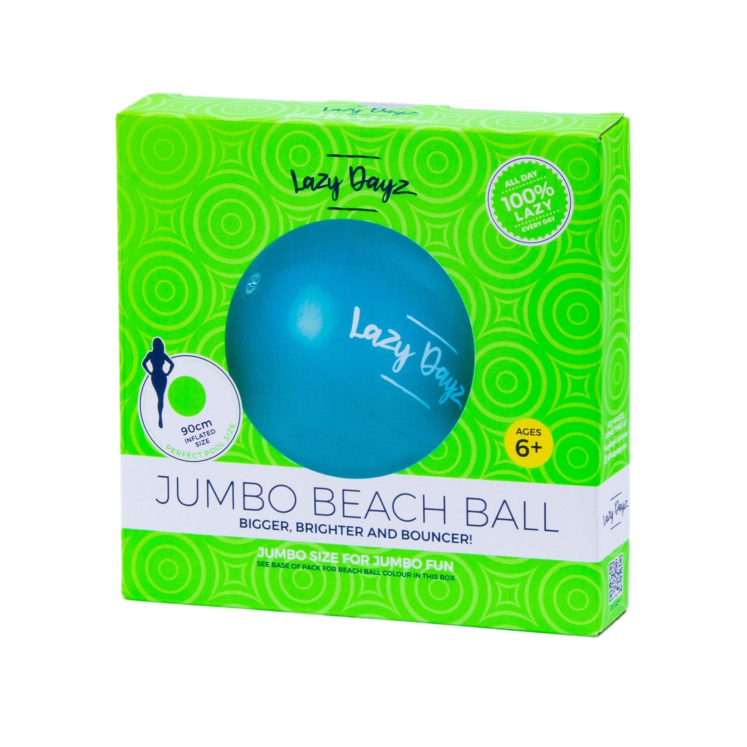 90cm Lazy Dayz Inflatable Jumbo Beach Ball - Teal 3