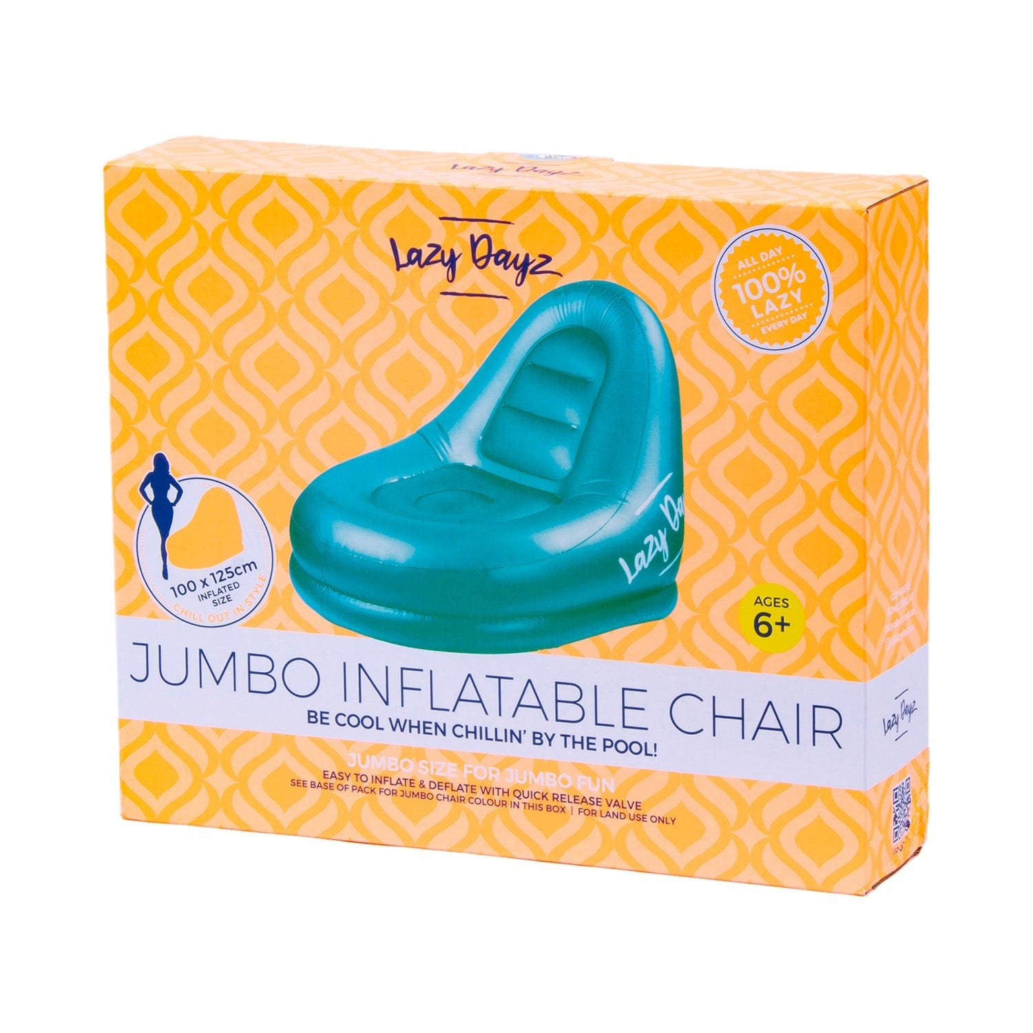 Lazy Dayz Jumbo Inflatable Chair - Teal 3