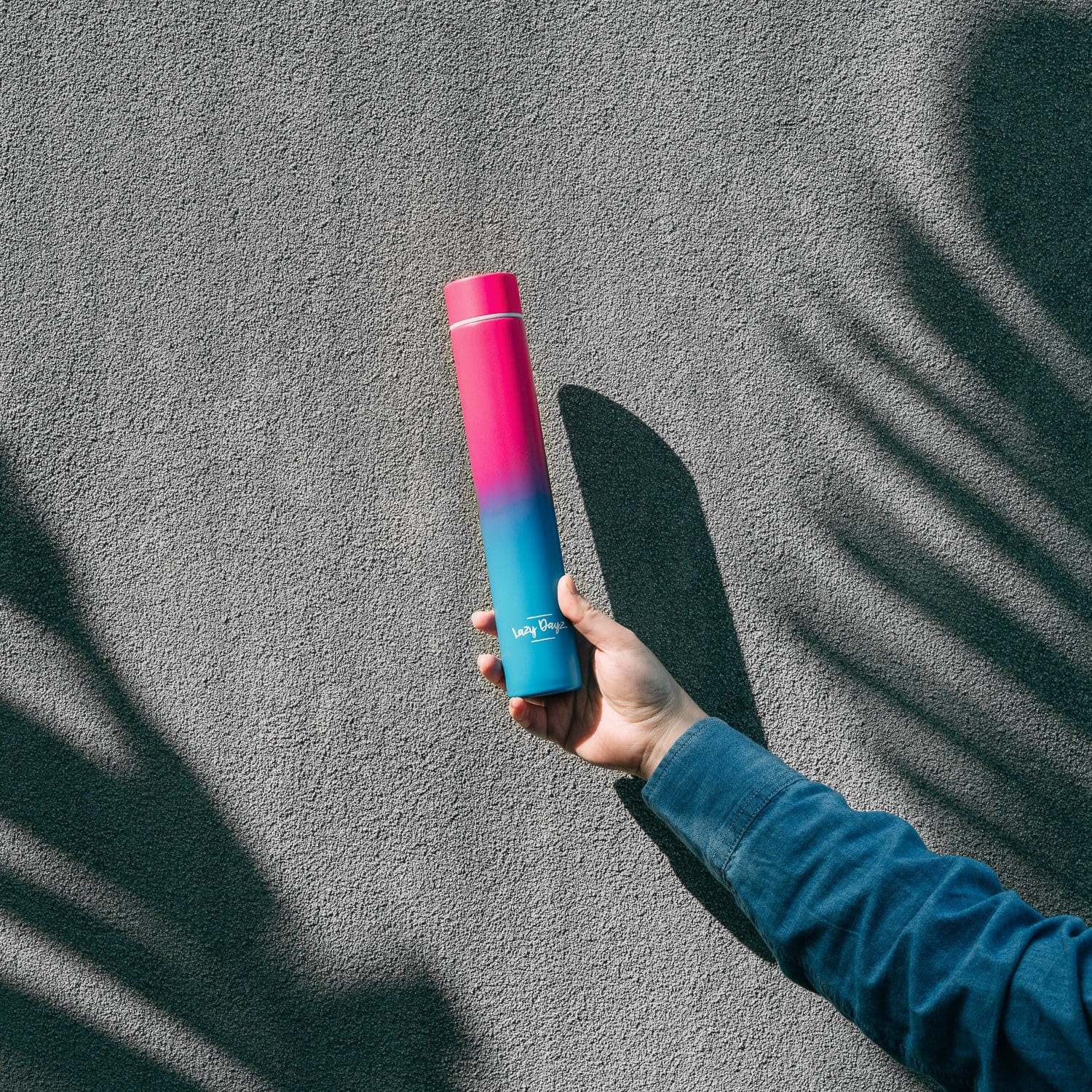 Lazy Dayz 300ml Slimline Insulated Drink Bottle - Pink Blue Ombre 3