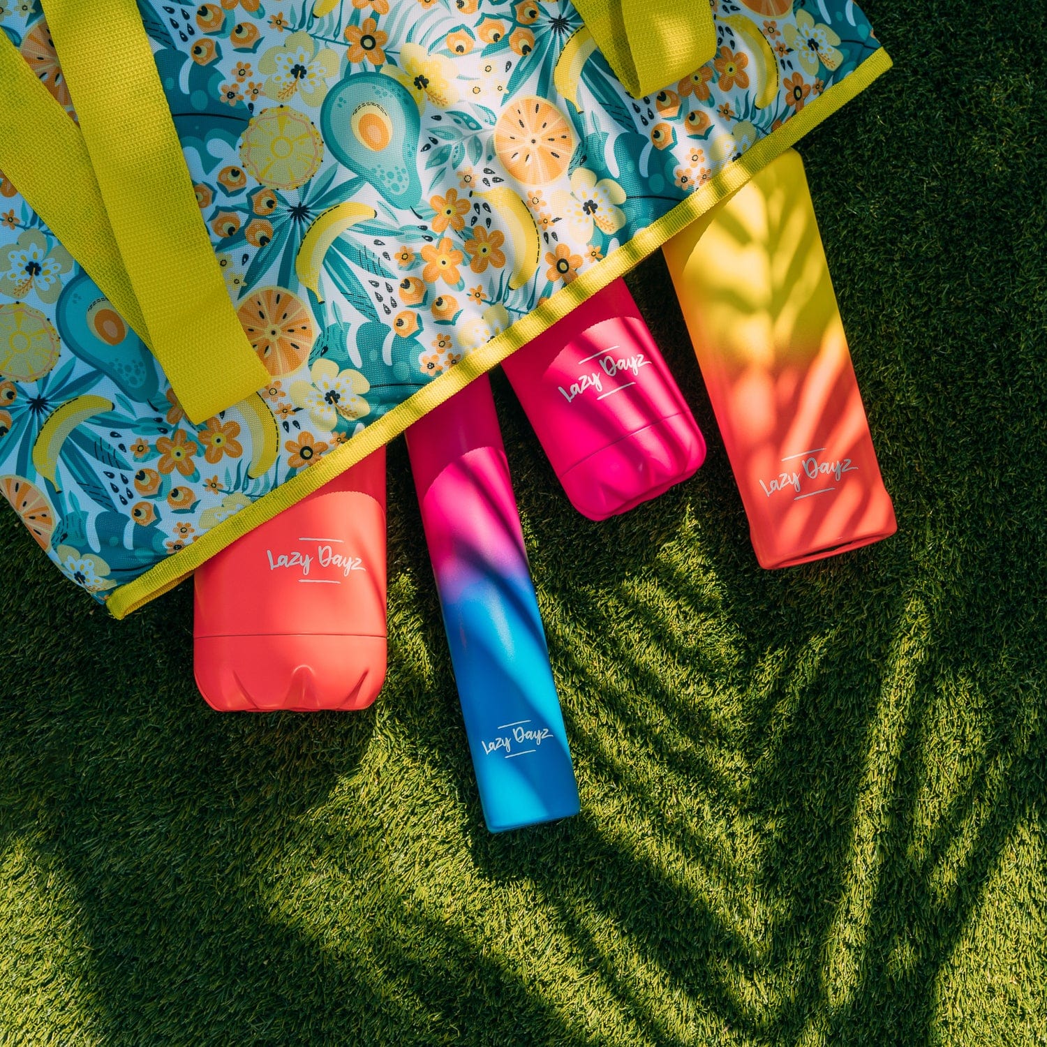 Lazy Dayz 300ml Slimline Insulated Drink Bottle - Yellow Peach Ombre 5