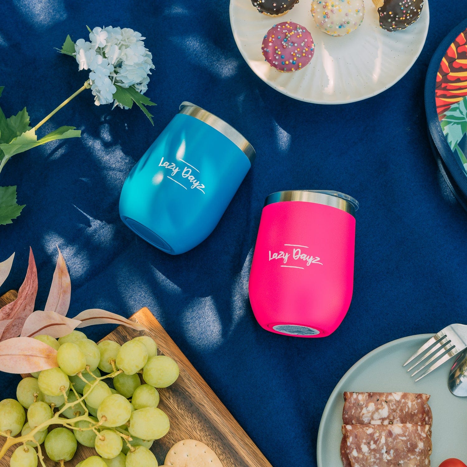 Lazy Dayz Stemless Wine Cup 350ml - Blue 5