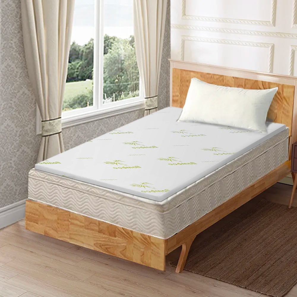 4cm Memory Foam Mattress Protector with Bamboo Cover - Single 1