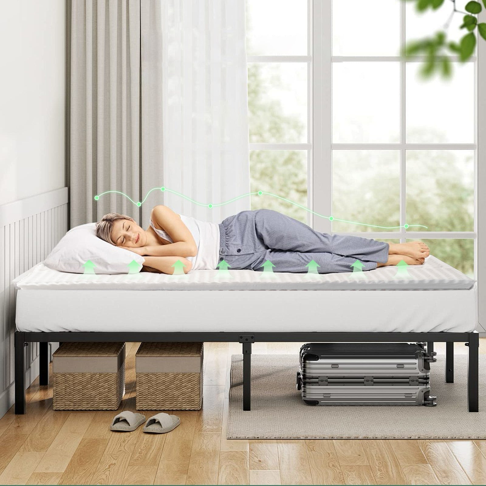 4cm Memory Foam Mattress Protector with Bamboo Cover - Single 2