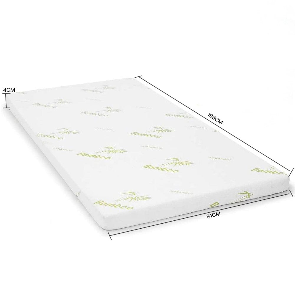 4cm Memory Foam Mattress Protector with Bamboo Cover - Single 5