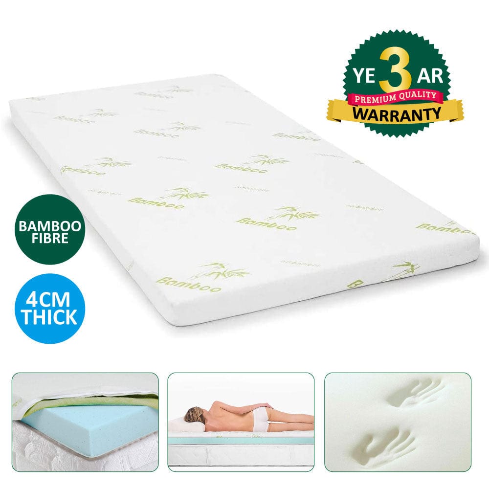 4cm Memory Foam Mattress Topper with Bamboo Cover - Double 5