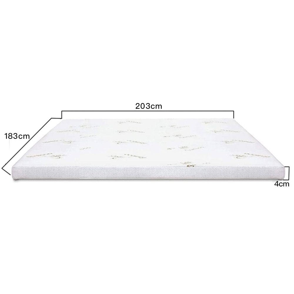 4cm Memory Foam Mattress Topper with Bamboo Cover - King 4