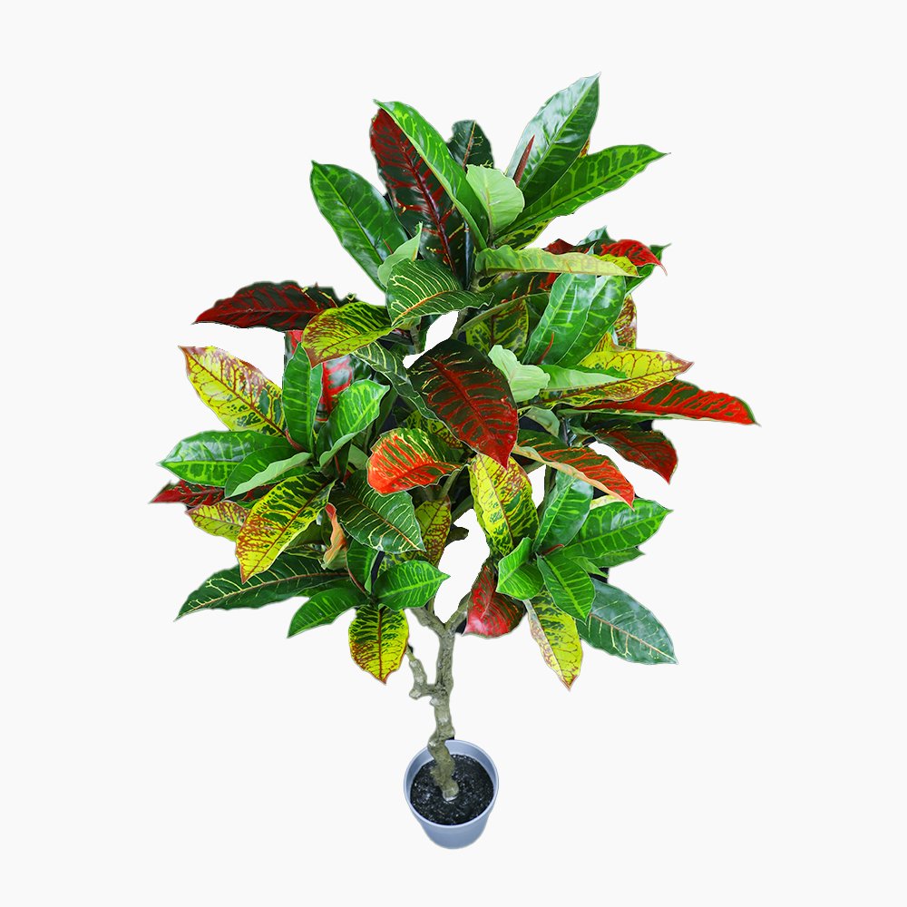 125cm Faux Artificial Home Decor Potted Codiaeum Plant 3