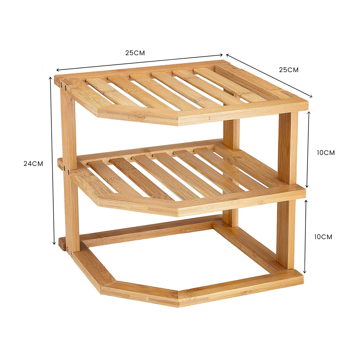3 Tiers Bamboo Kitchen Rack Storage 3