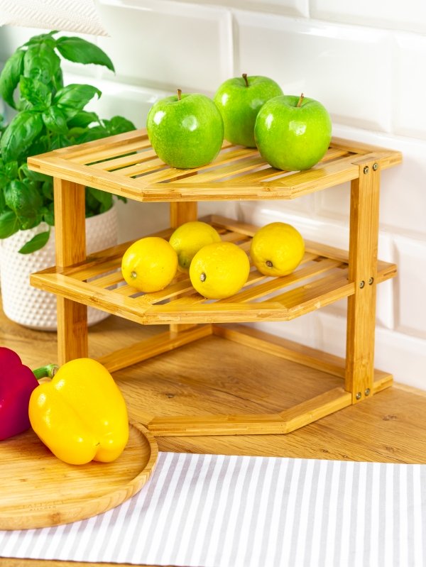 3 Tiers Bamboo Kitchen Rack Storage 5