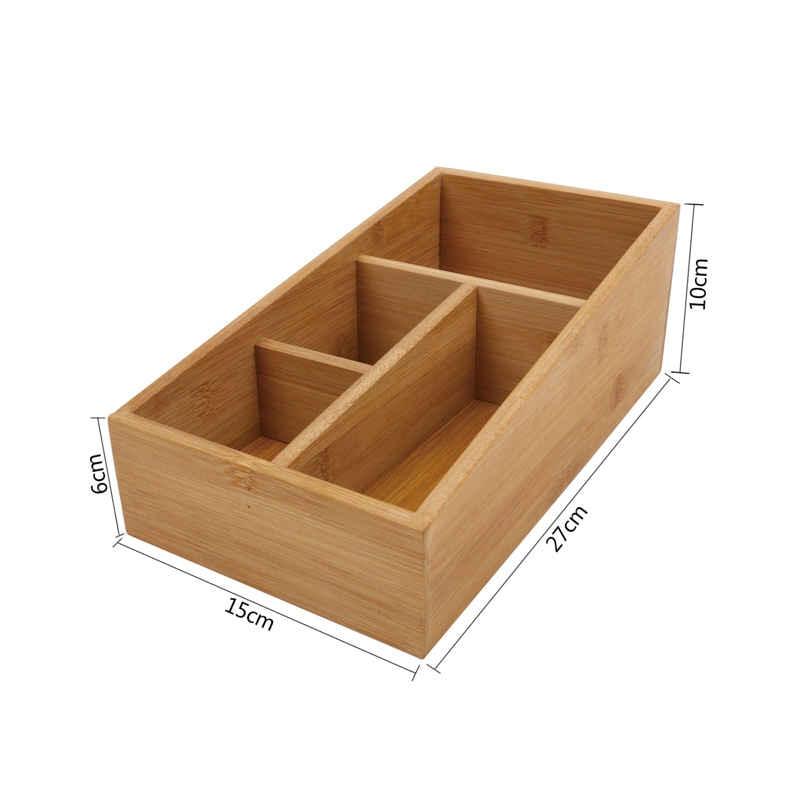 Bamboo Storage Box with 4 Slots 5