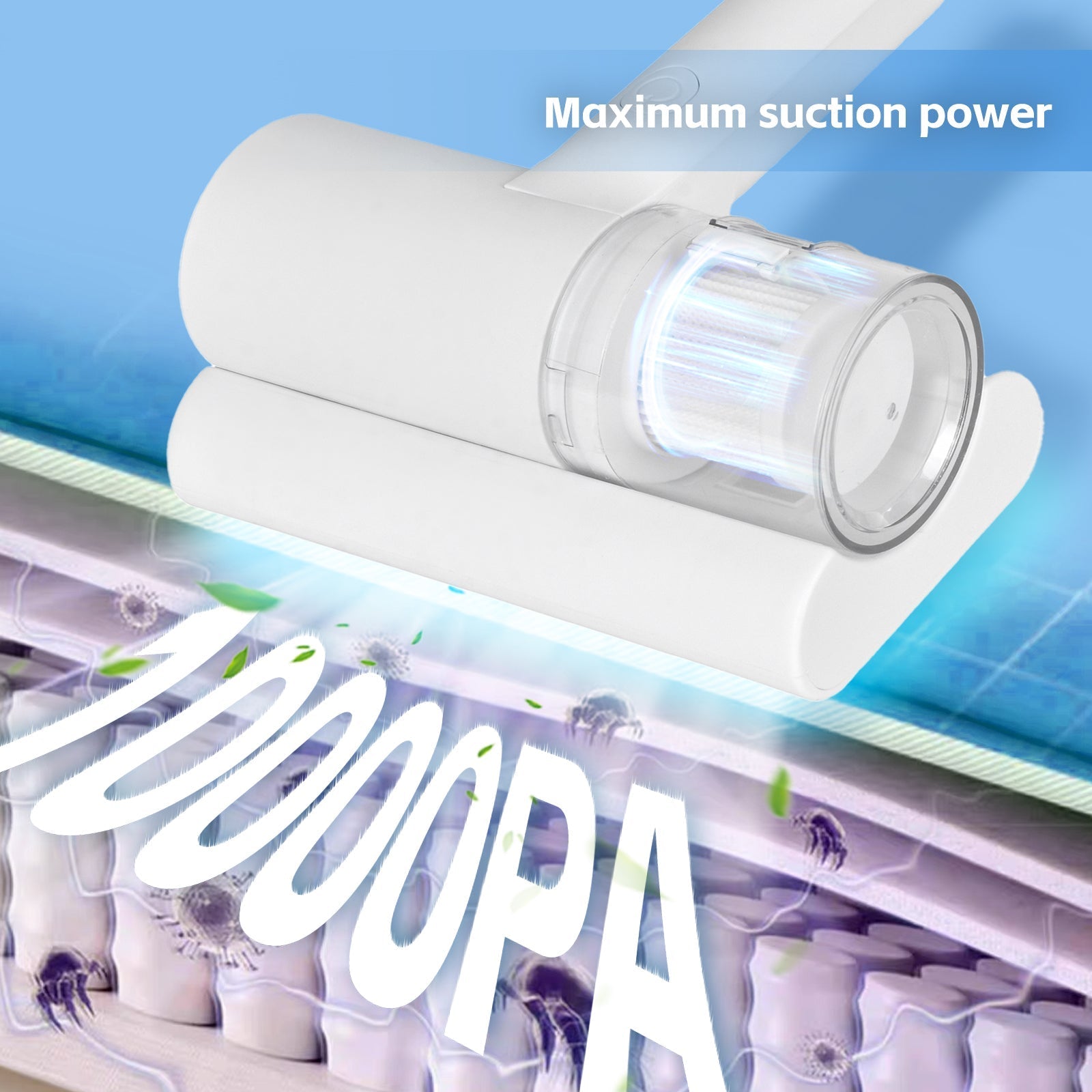 UV‑C Cordless Dust Mite Vacuum Handheld Sanitizing Cleaner with 1200 mAh Battery 3