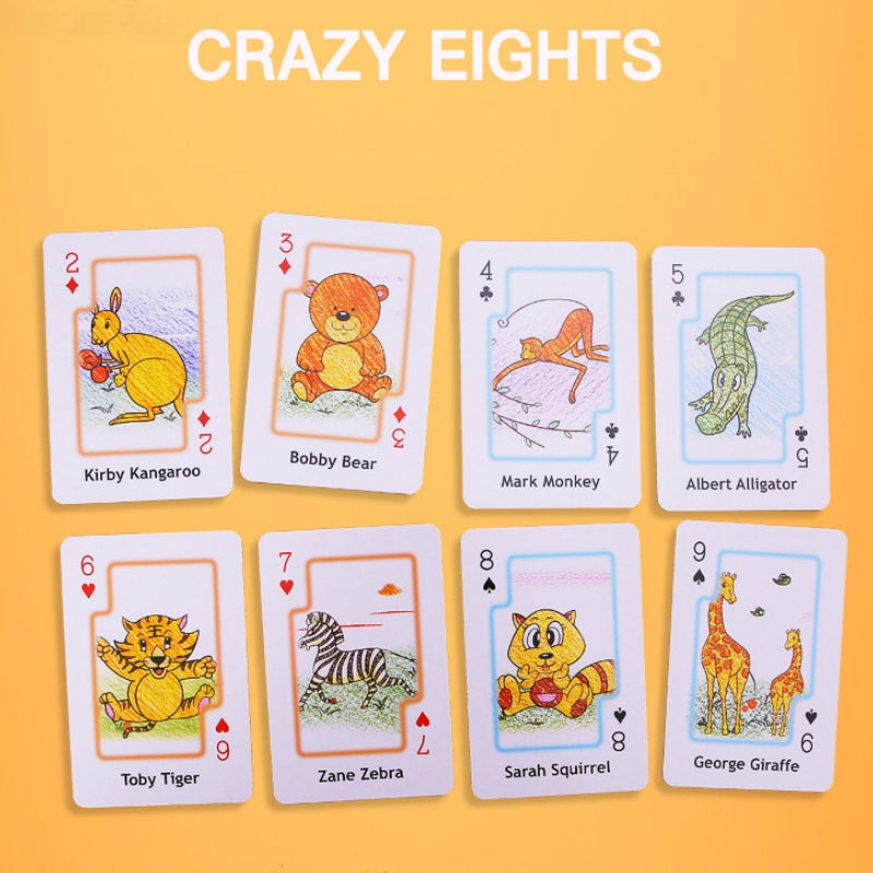 Crazy Eight Hearts Old Maid Fish Educational children card games - Set of 4 Assorted 7