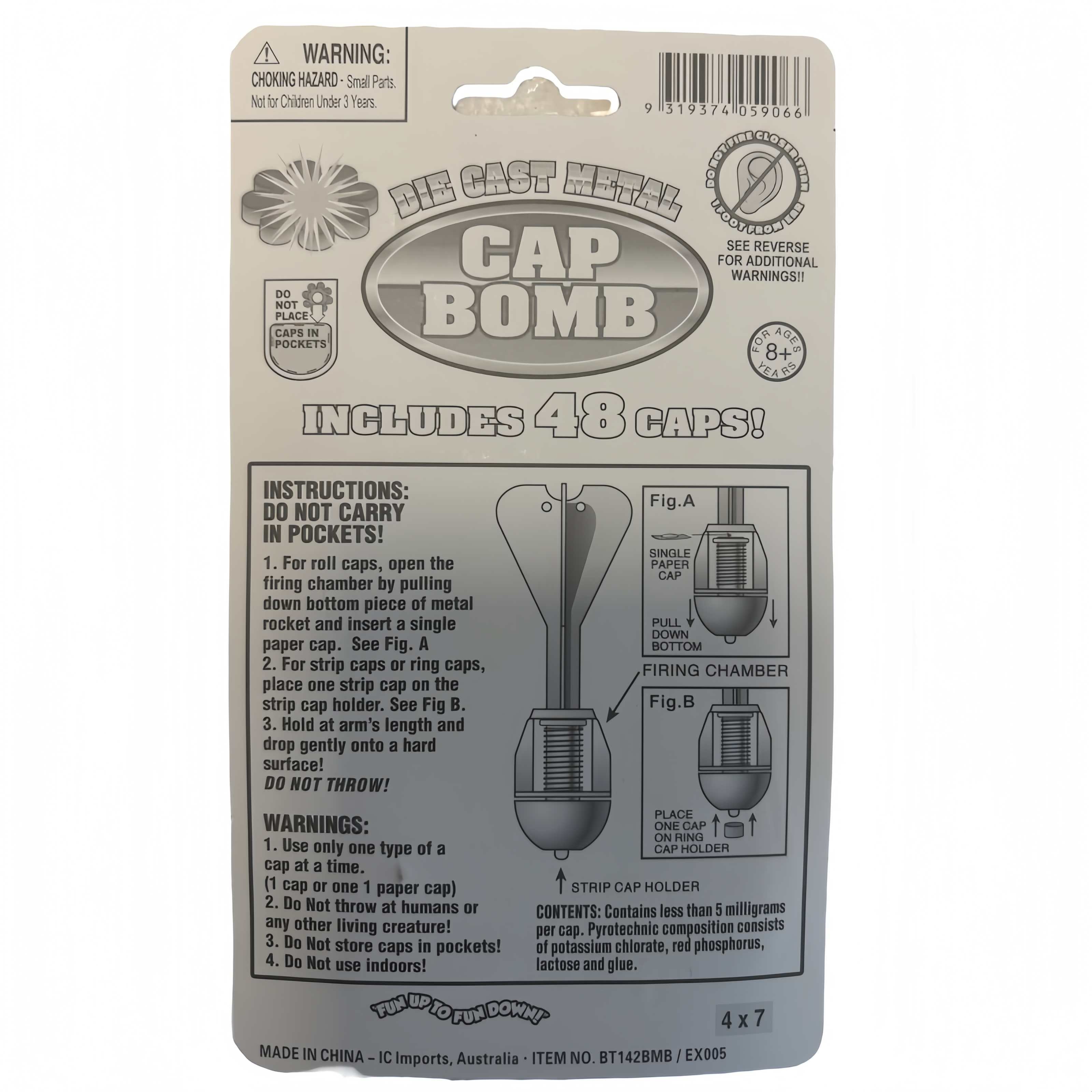 2 x Diecast Cap Bomb with 48 Shots pack, traditional toys 5