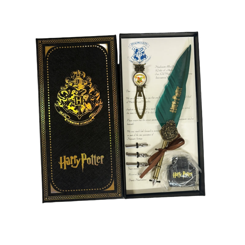 Harry Potter Vintage Feather Dip Pen Writing Set with ink Calligraphy Quill Pen Gifts - NAVY BLUE 4