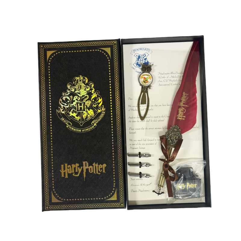 Harry Potter Vintage Feather Dip Pen Writing Set with ink Calligraphy Quill Pen Gifts - NAVY BLUE 7