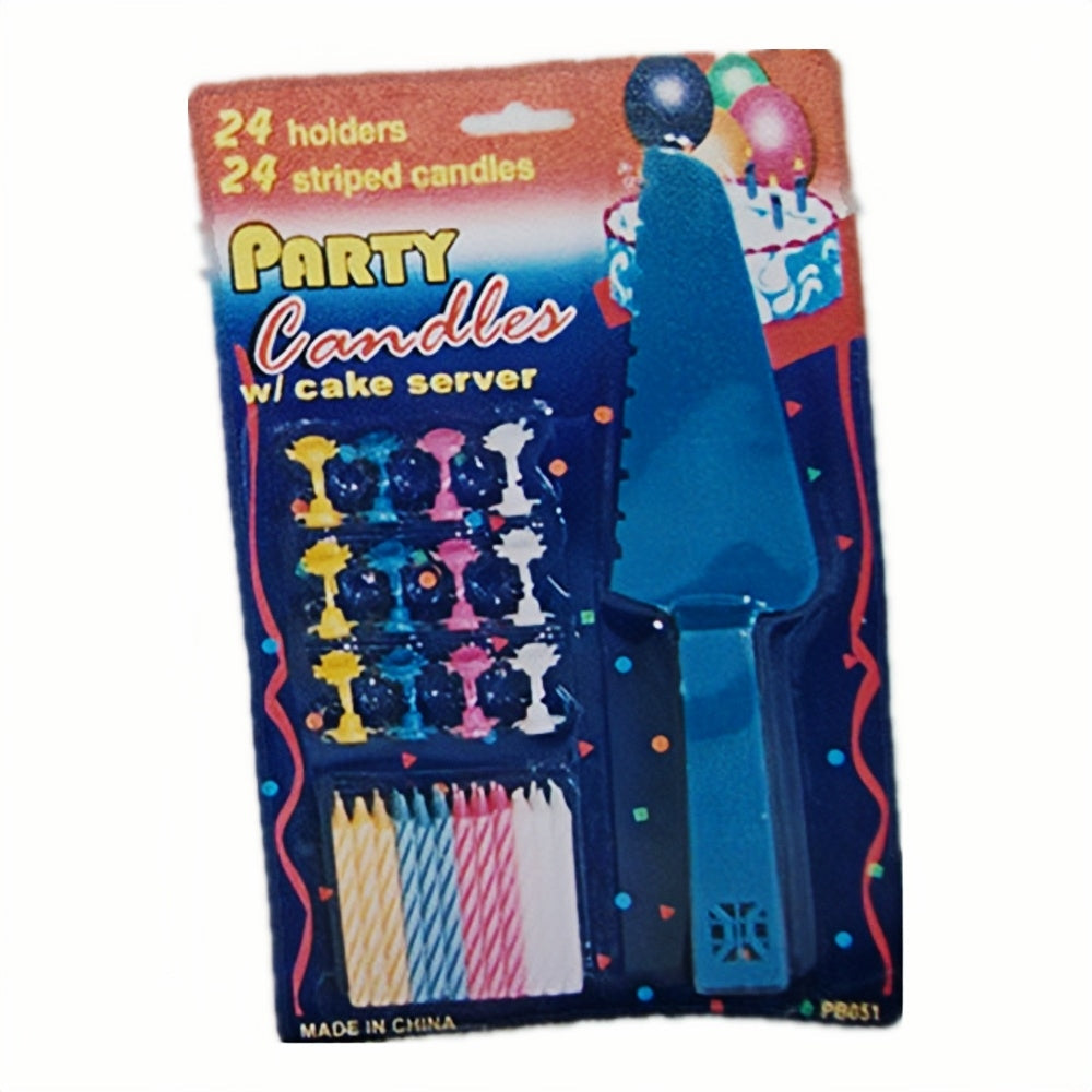 4 Sets of Party candles with Cake server sets 3
