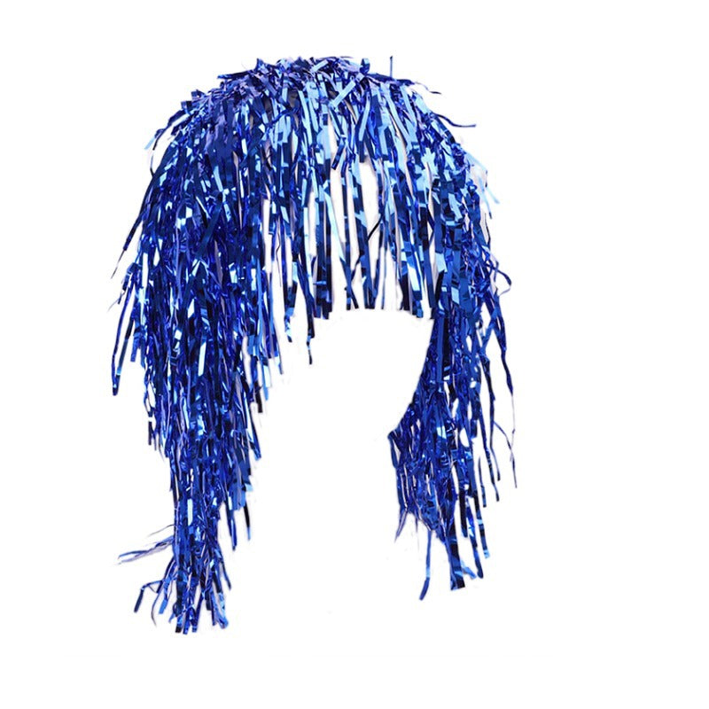 Party tinsel wig-assorted colour - Red