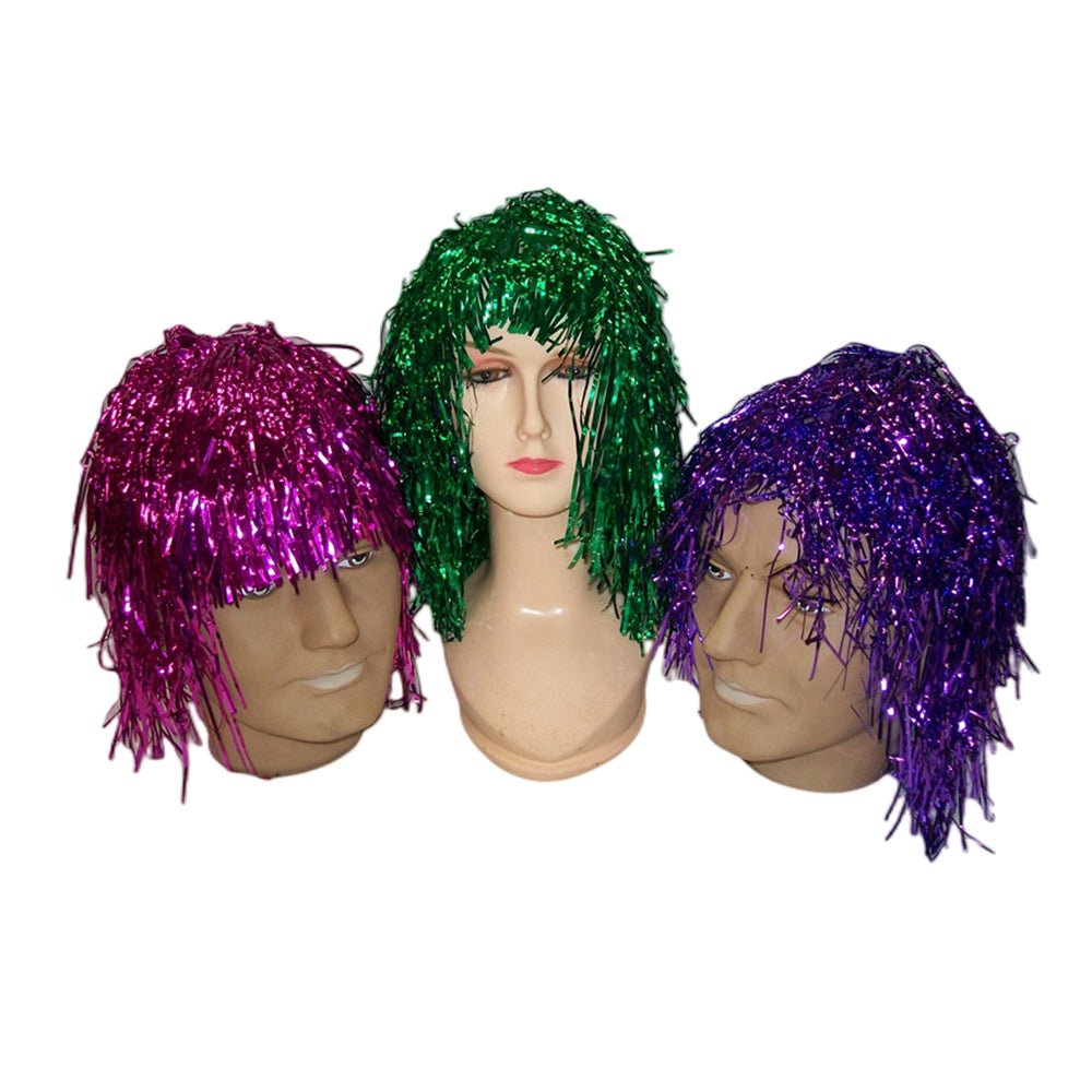 Party tinsel wig-assorted colour - Red 7