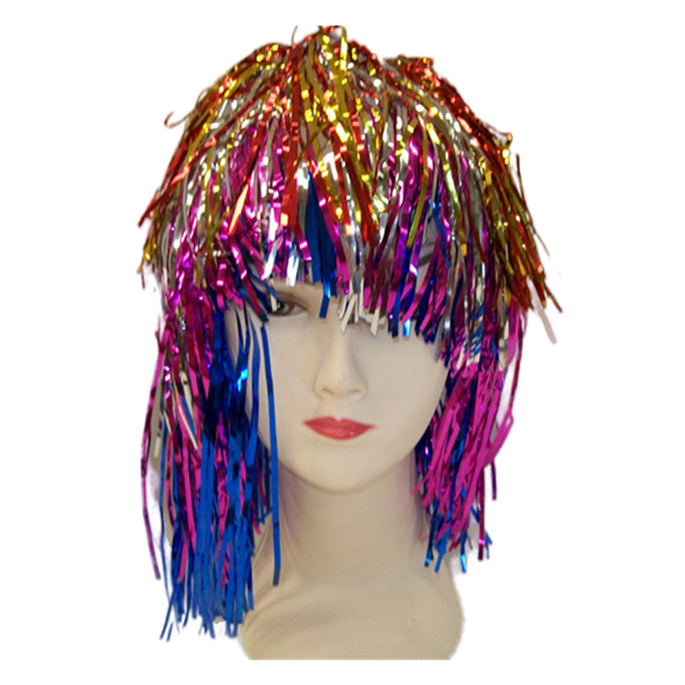Party tinsel wig-assorted colour - Red 12