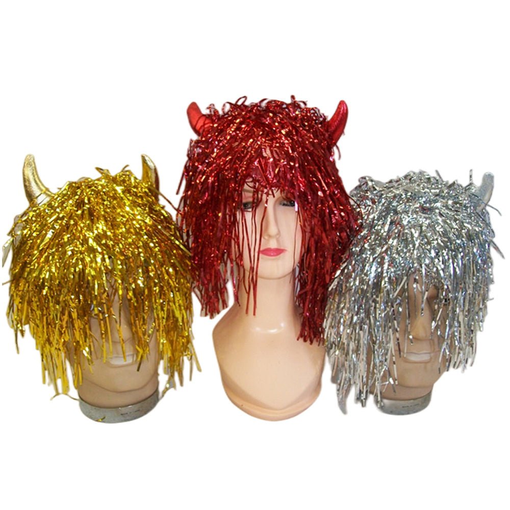 Devil tinsel wig - Red