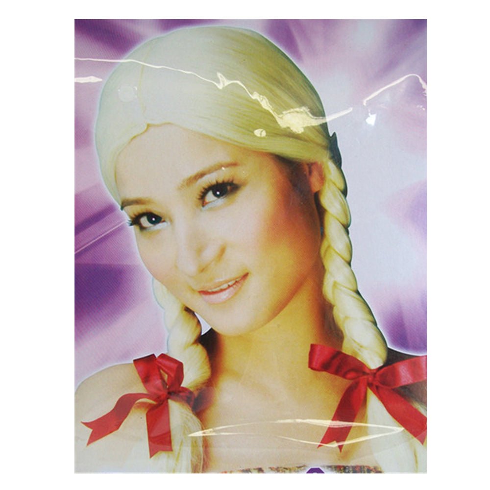 Schoolgirl plaited blonde wig