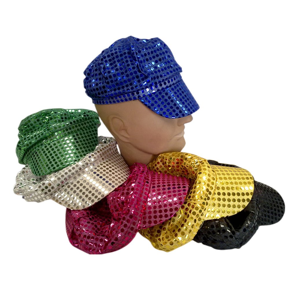 Party Caps with sequins assorted colours - Silver 7
