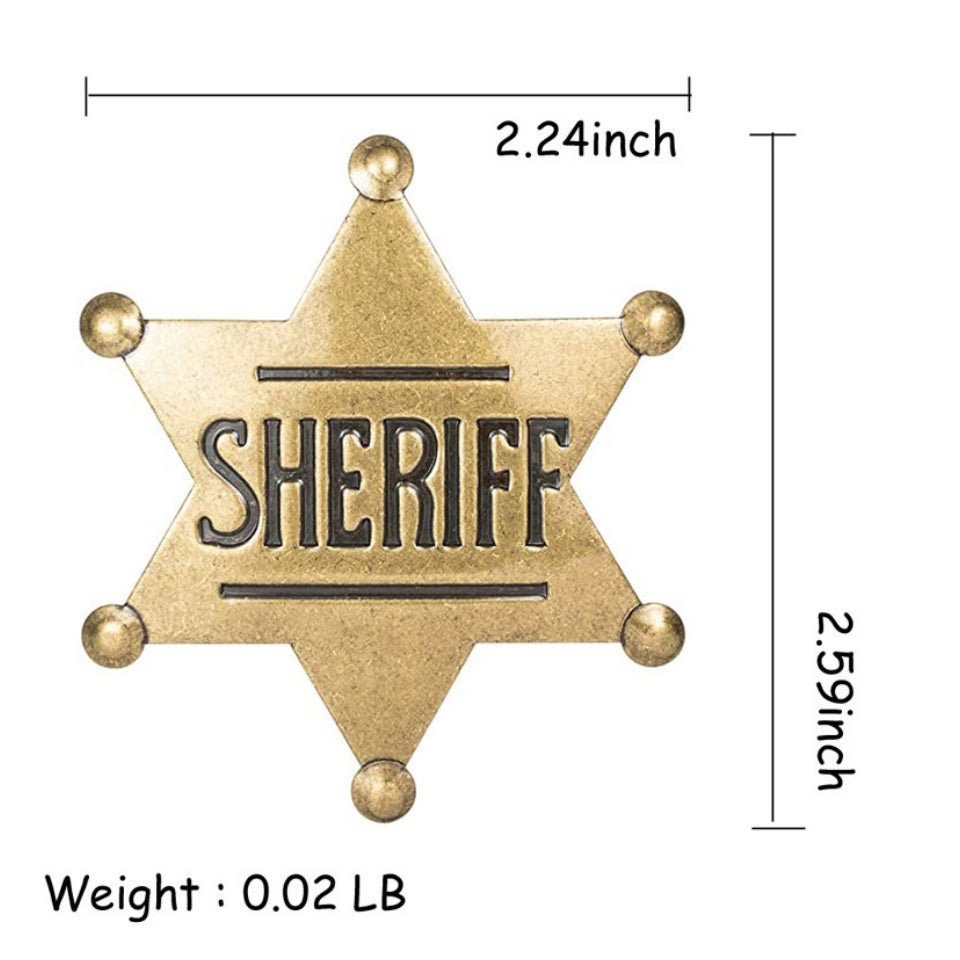 METAL SHERIFF BADGE ASSORTED COLOURS - Black 5
