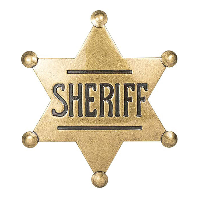 METAL SHERIFF BADGE ASSORTED COLOURS - Black 8